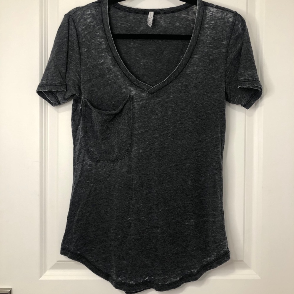 Z Supply Grey Charcoal V Neck T-Shirt